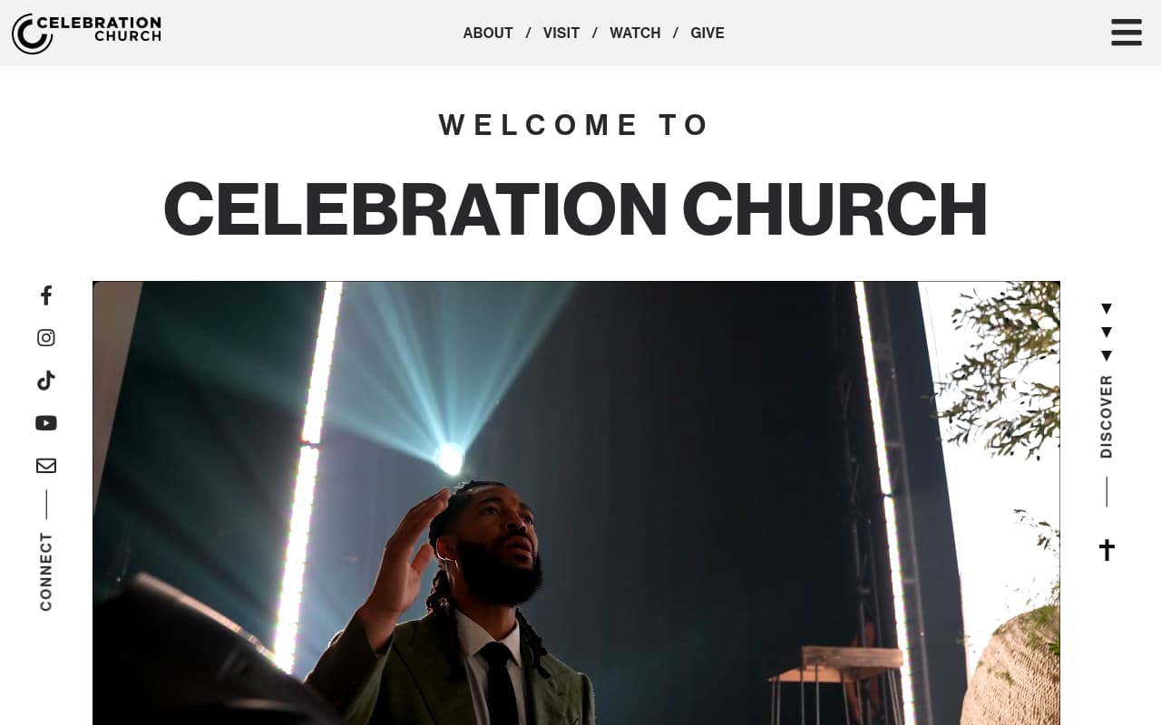 Celebration Church website screenshot
