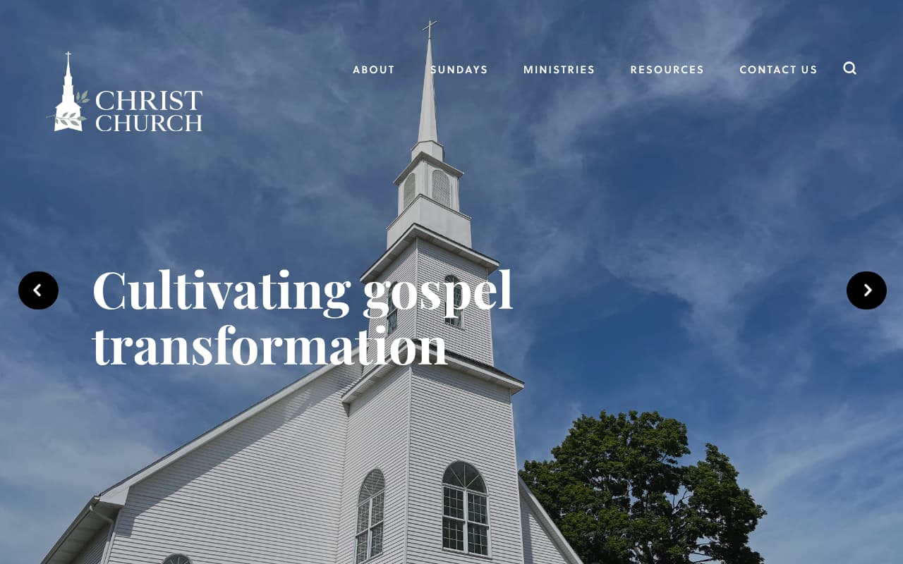 Christ Church Presbyterian website screenshot