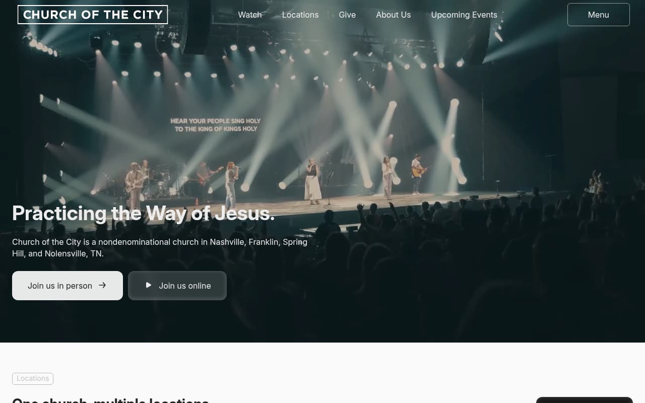 Church of the City NYC website screenshot