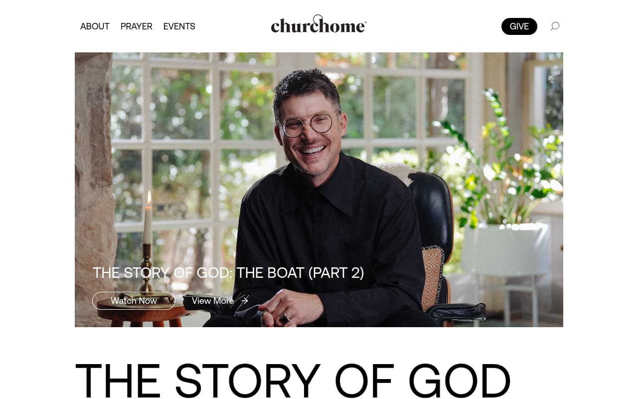 Churchome website screenshot