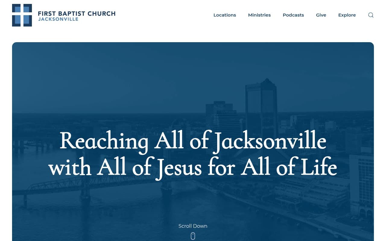 First Baptist Church Jacksonville website screenshot
