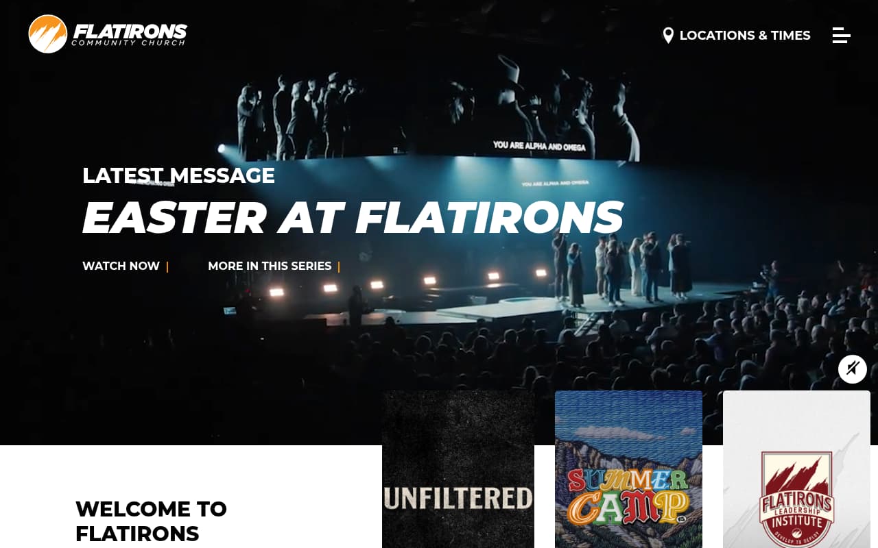 Flatirons Community Church website screenshot