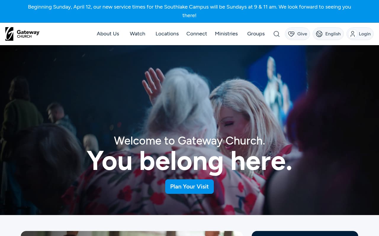 Gateway Church website screenshot
