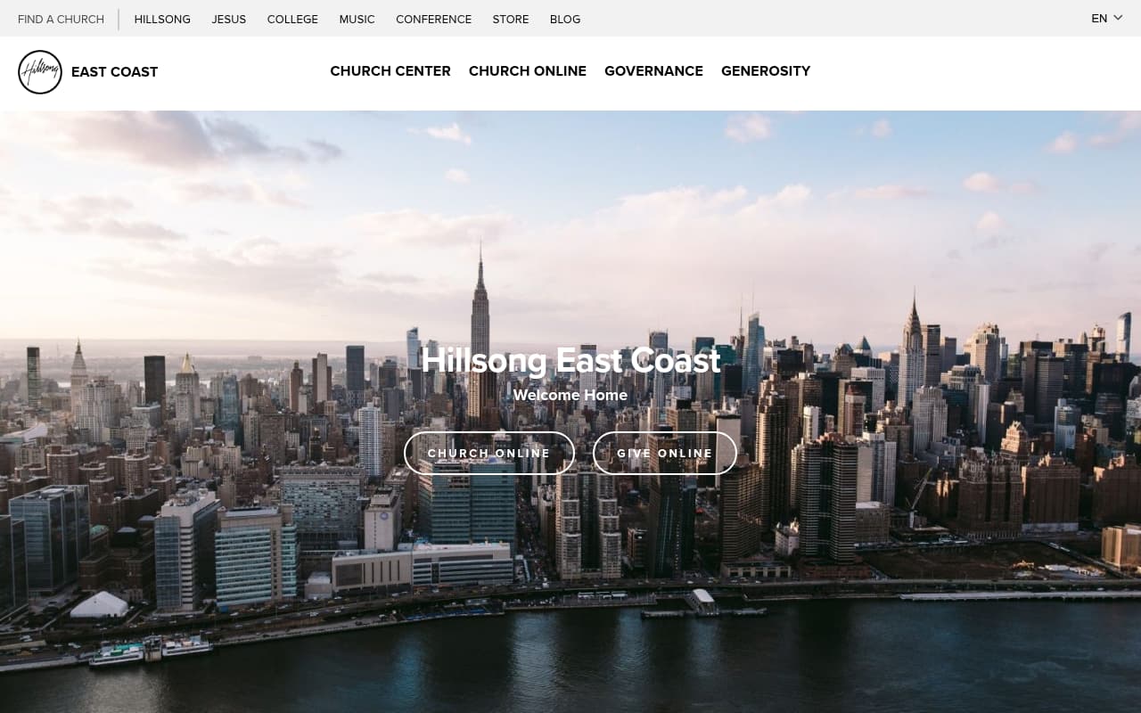 Hillsong NYC website screenshot