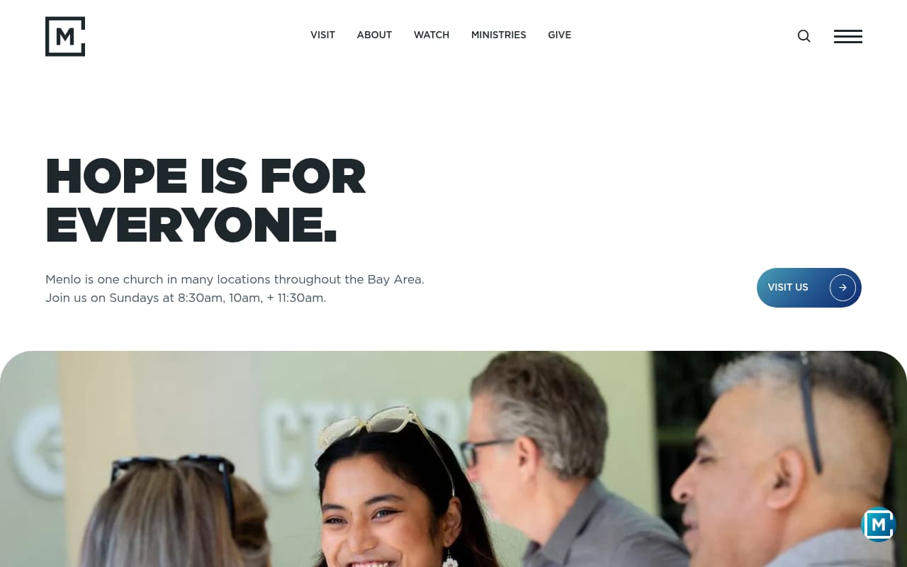 Menlo Church website screenshot