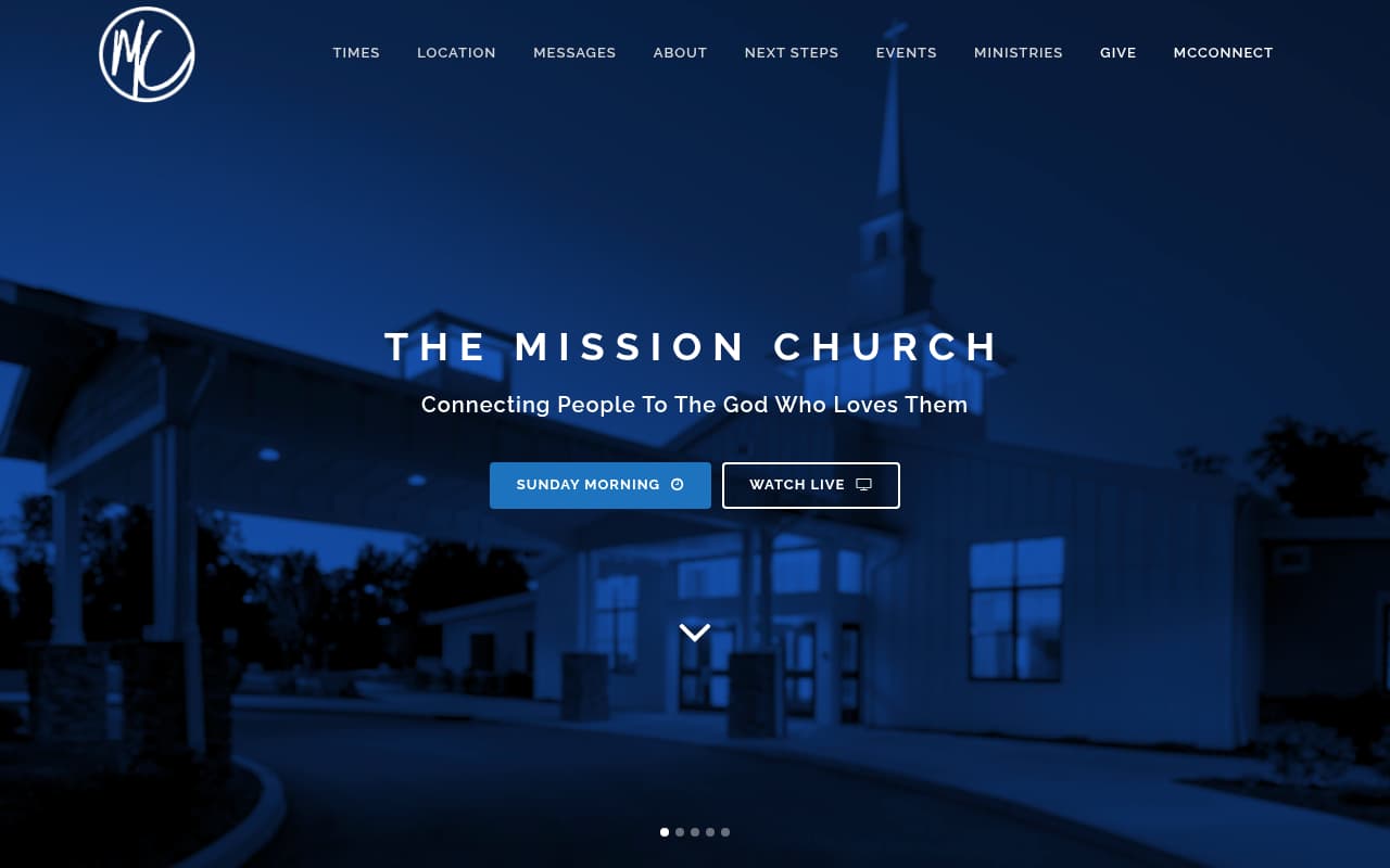 Mission Church website screenshot