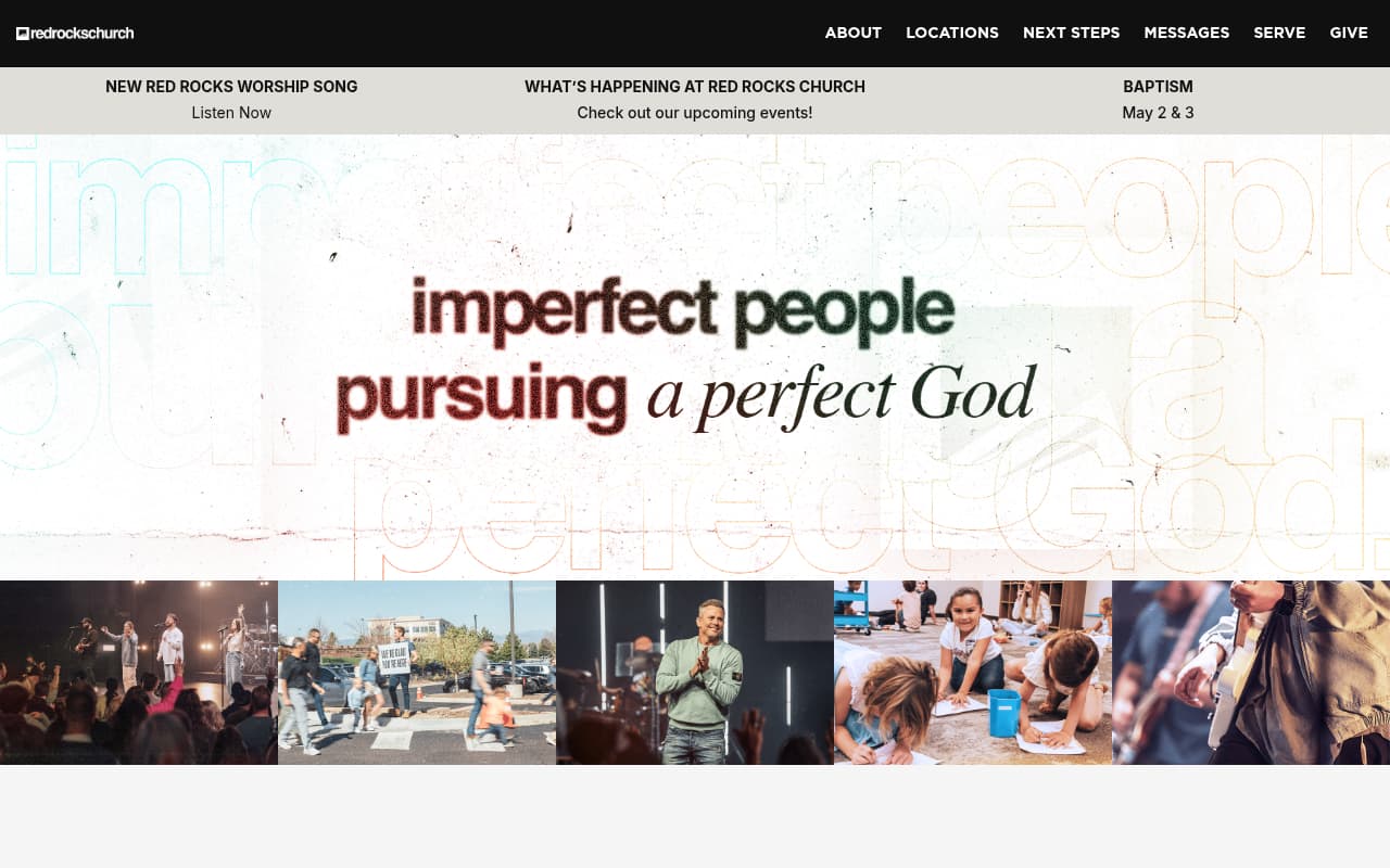 Red Rocks Church website screenshot