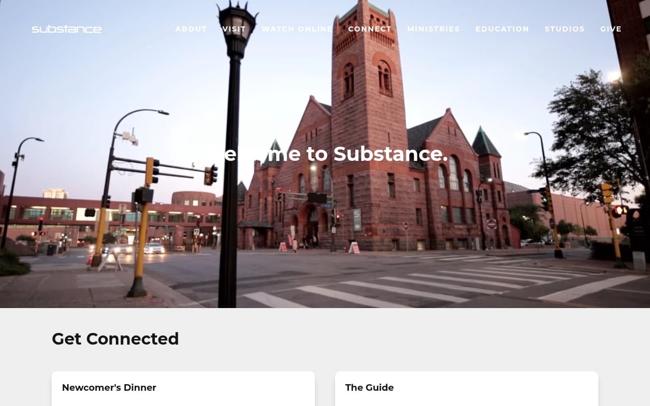 Substance Church website screenshot