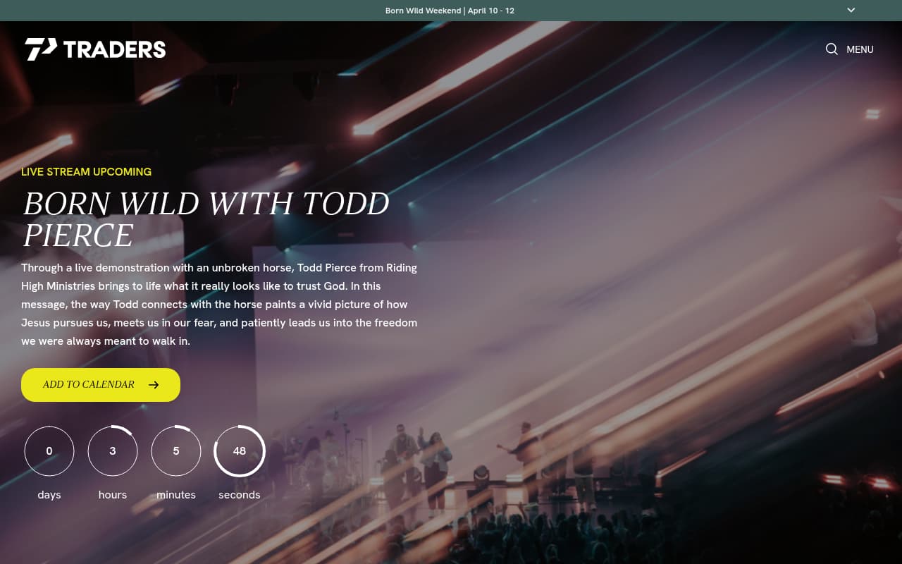 Traders Point Christian Church website screenshot