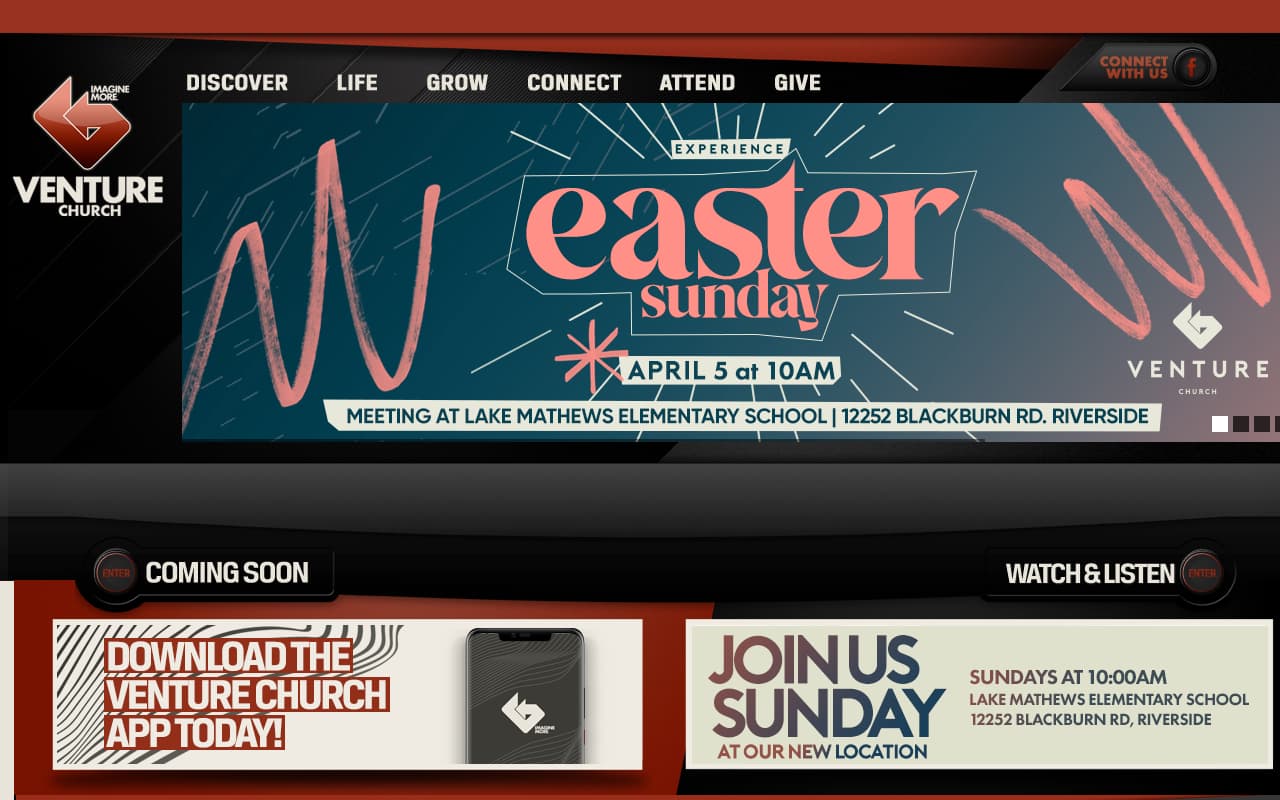 Venture Church website screenshot