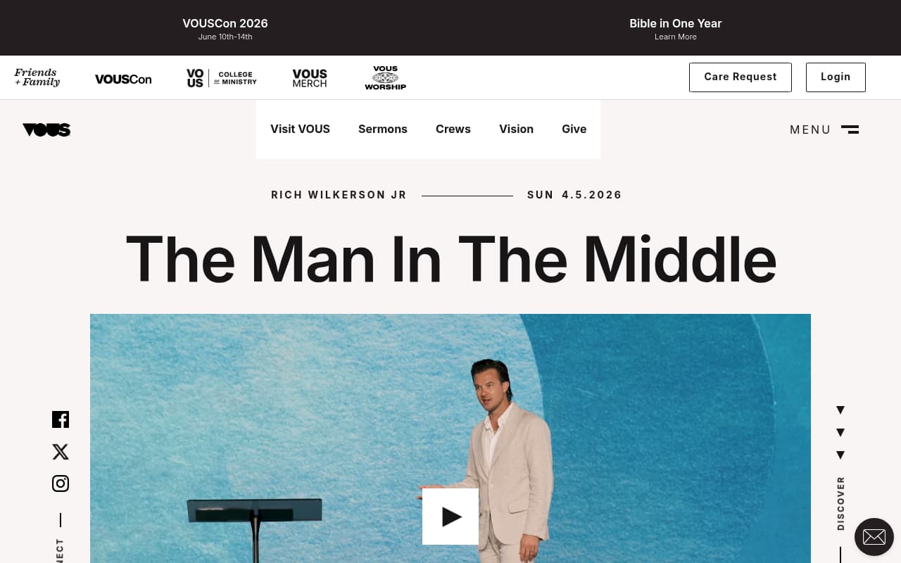 Vous Church website screenshot