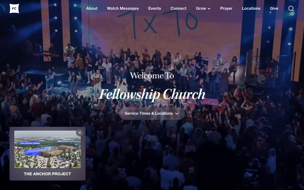 Fellowship Church website screenshot